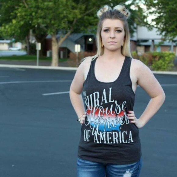 Rural Housewives of America Tank Top Charcoal Grey - Picture 1 of 3